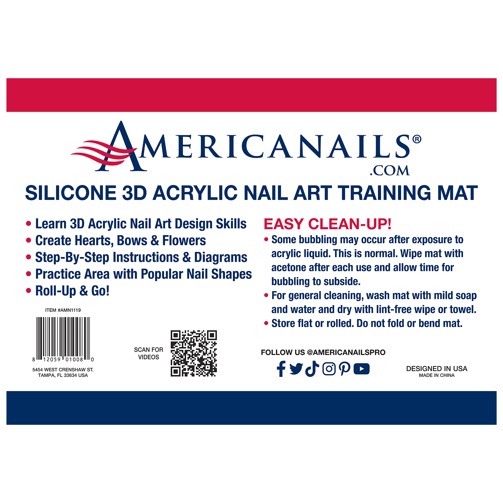 Silicone 3D Acrylic Nail Art Training Mat